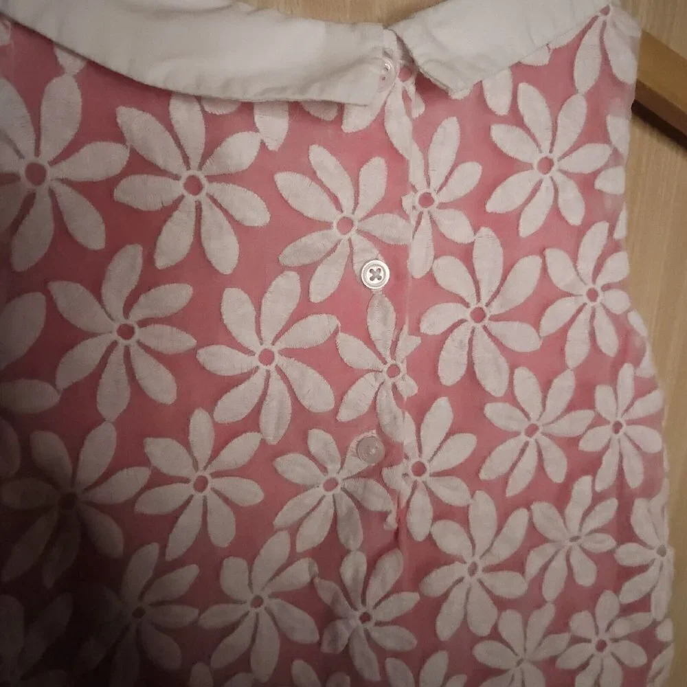 Gymboree Girls Pink White Floral Sleeveless Dress 5
